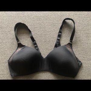 Black Bra with Nude Color Detail